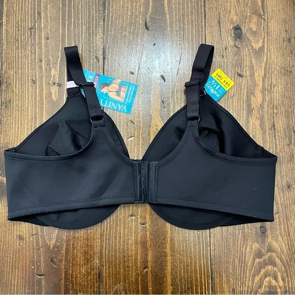 Vanity Fair Black Women's Bra 44D Full Figure Back Smoothing New With Tags - Picture 5 of 5